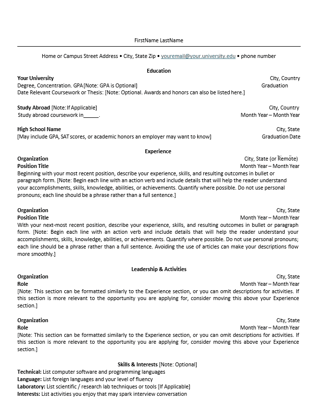 Resume Template